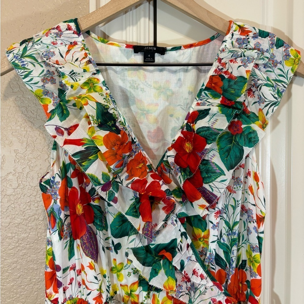 J. Crew Ruffle-front Maxi Dress In Ratti Island Botanical Print - Picture 3 of 16